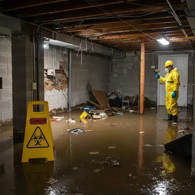 Flooded Basement Electrical Hazard in Crestwood, IL Property